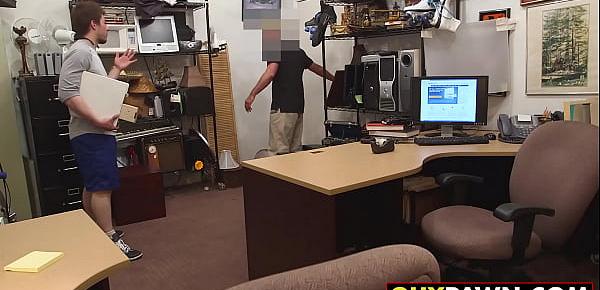  Handsome cutie seduced by money and ass fucked in the office